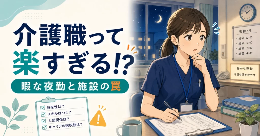 介護職って楽すぎるのか不安な人へ夜勤と施設の罠を解説