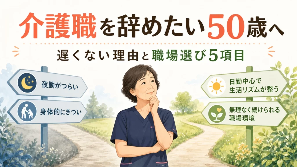 介護職を辞めたい50歳向けの職場選び5項目