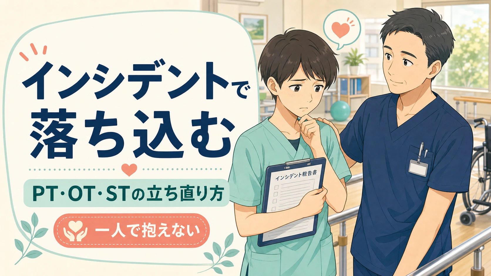 リハビリのインシデントで落ち込むPT・OT・STの立ち直り方