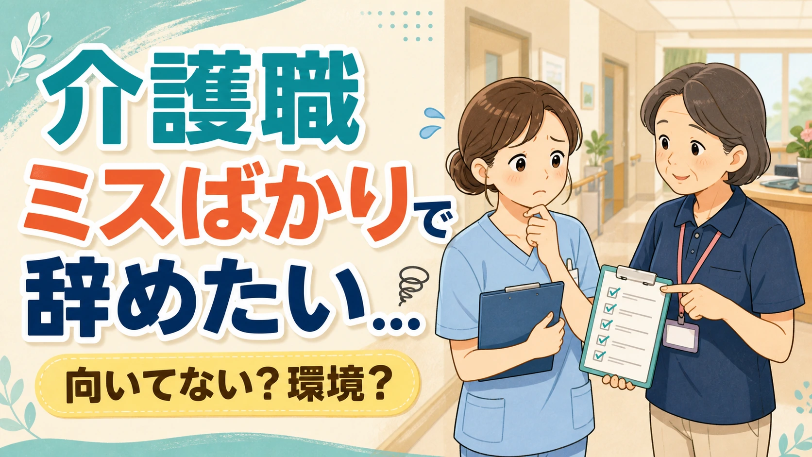 介護職でミスばかり…辞めたい時の判断基準と5つの対処法
