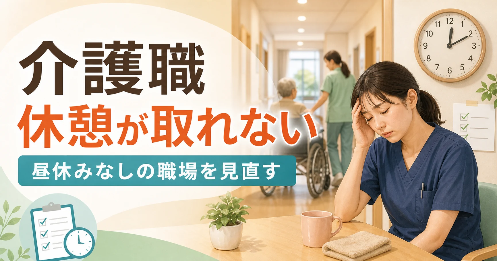 介護職で休憩が取れない?昼休みなし職場の5つの限界サイン