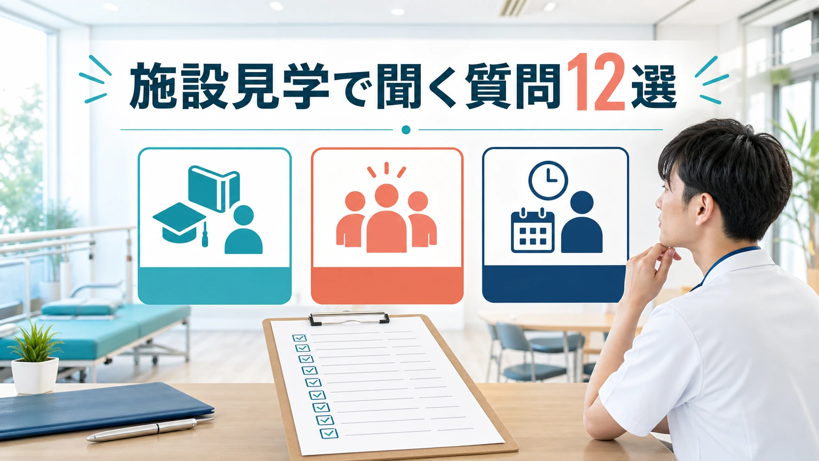 施設見学で聞く質問12選を整理する理学療法士
