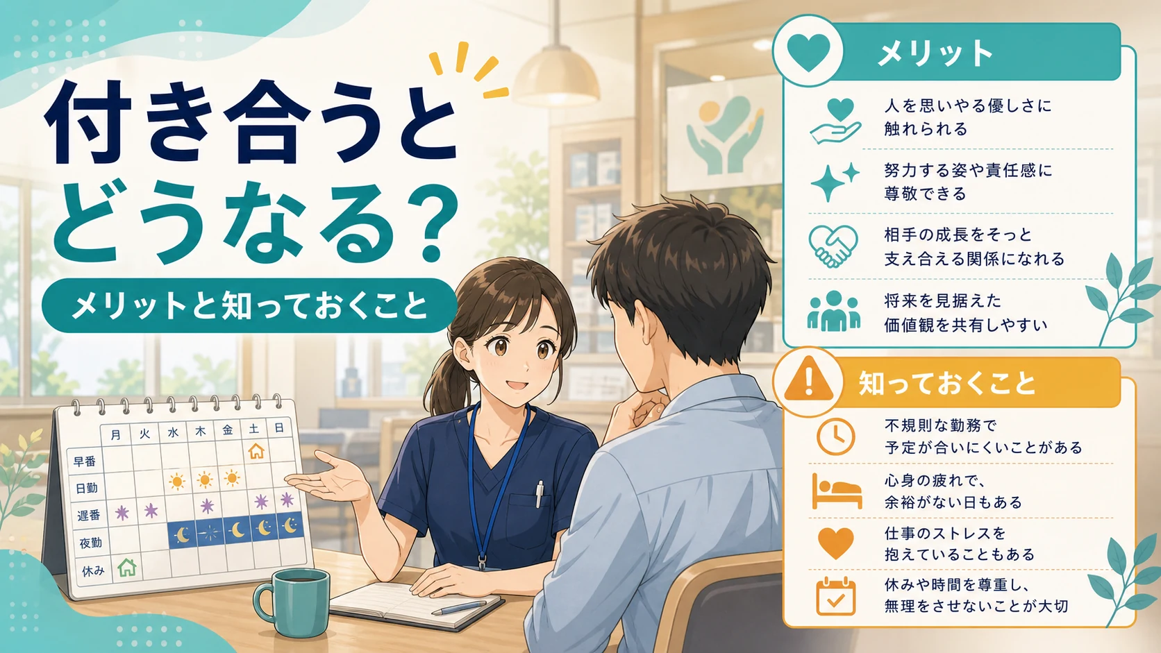 介護職の女性と付き合うメリットと知っておくこと