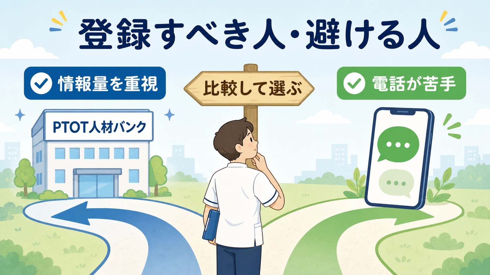 PTOT人材バンクに登録すべき人と避けるべき人の分岐図