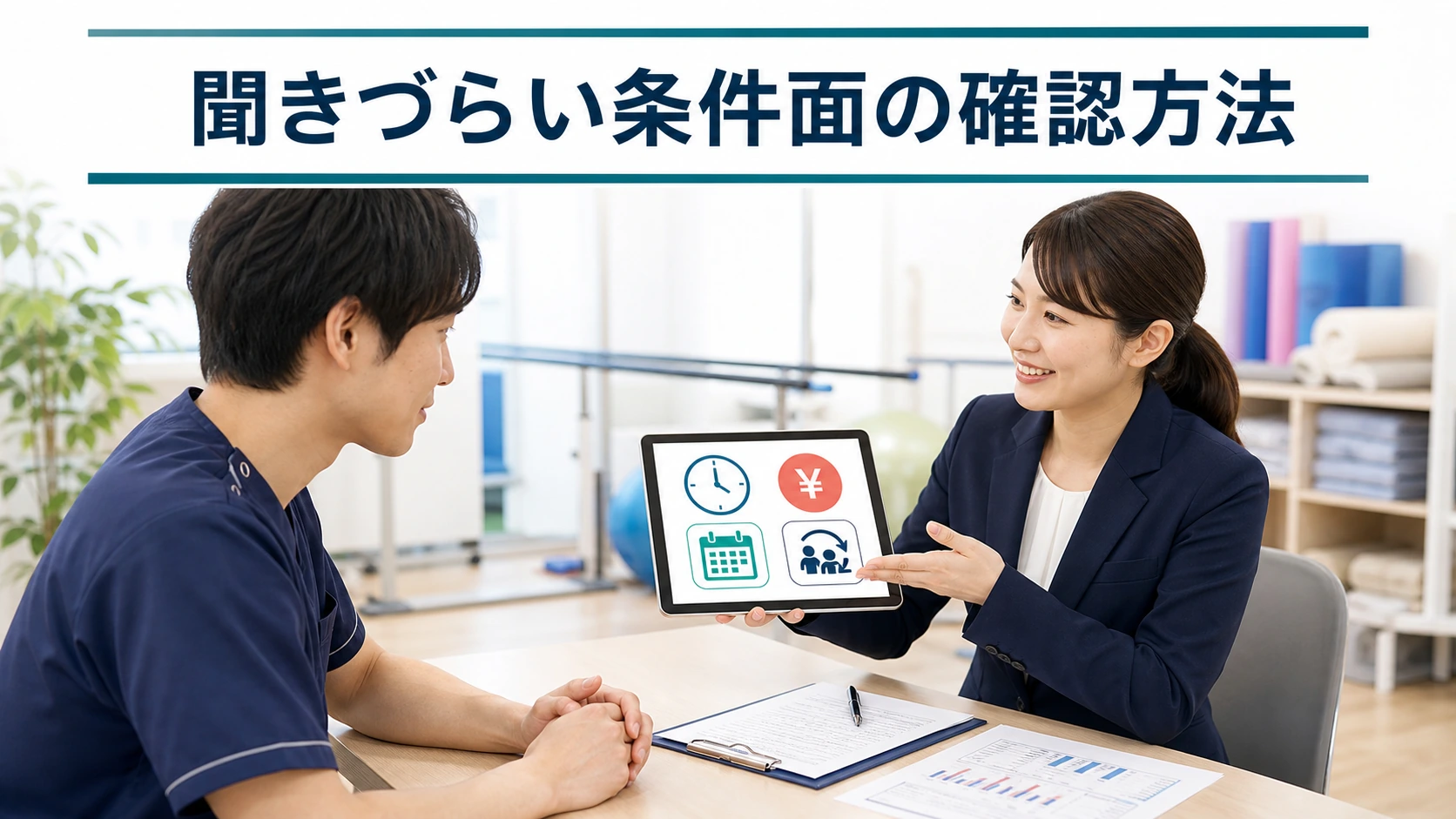 聞きづらい条件面をキャリアアドバイザーに相談する理学療法士