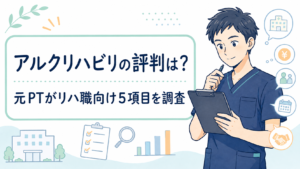 アルクリハビリの評判は?元PTがリハ職向け5項目を調査