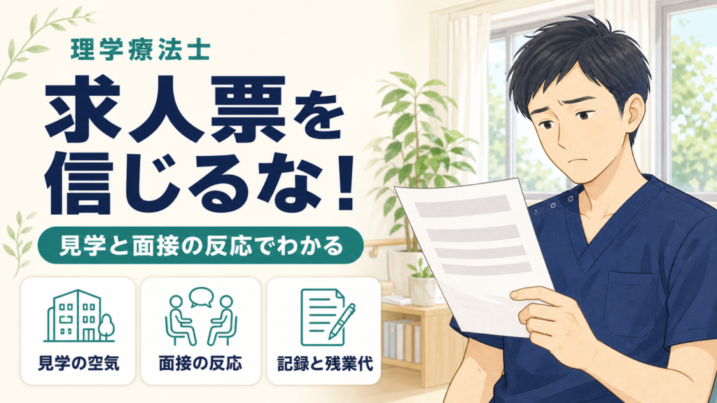 求人票を信じるな！理学療法士のブラック職場は見学と面接の反応でわかる