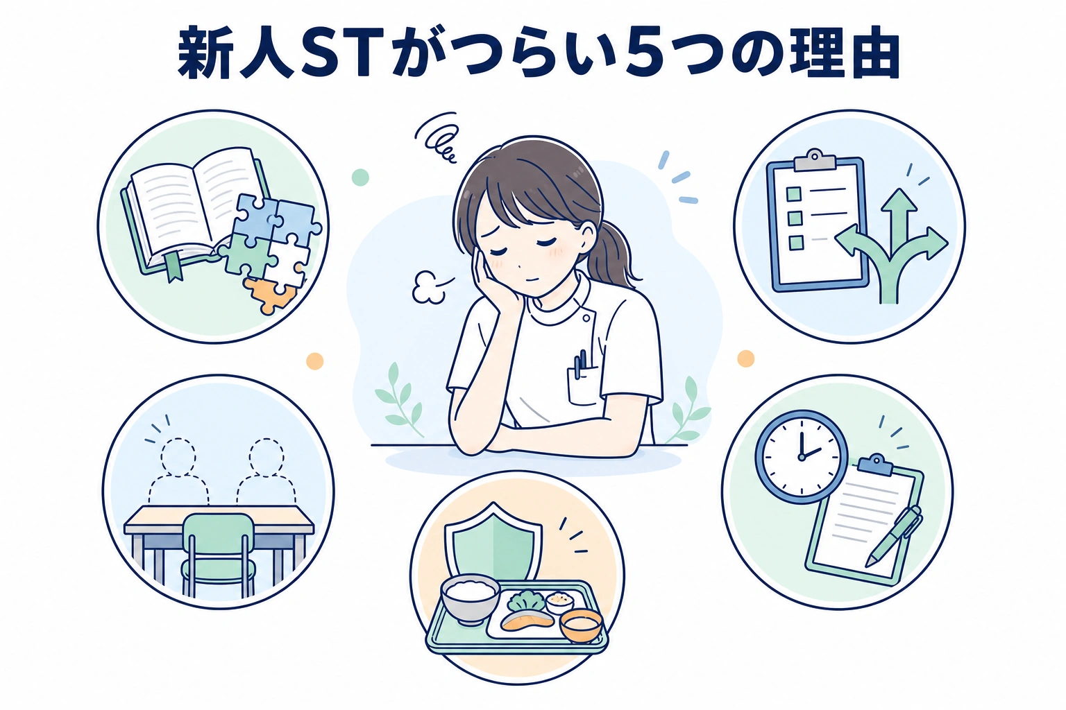 言語聴覚士の新人がつらい5つの理由を整理した図解