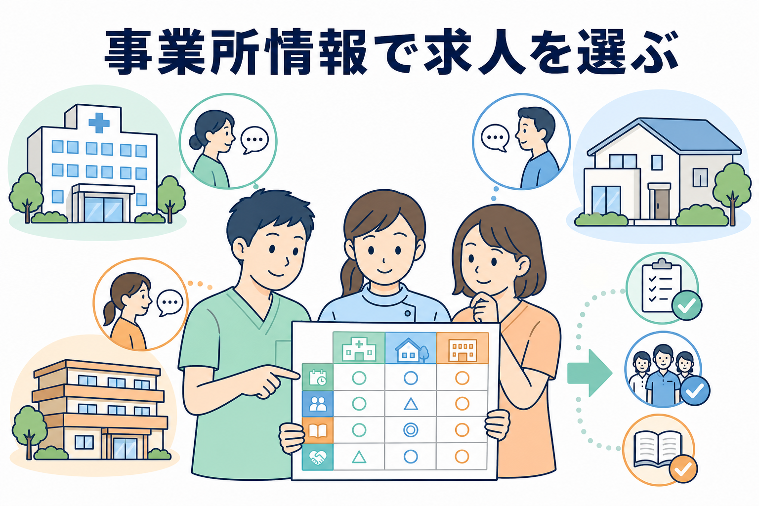 事業所の働き方を聞きながらPT・OT・STが求人を比較