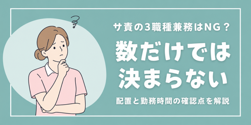 訪問介護のサービス提供責任者は3職種兼務できる？配置基準と勤務時間